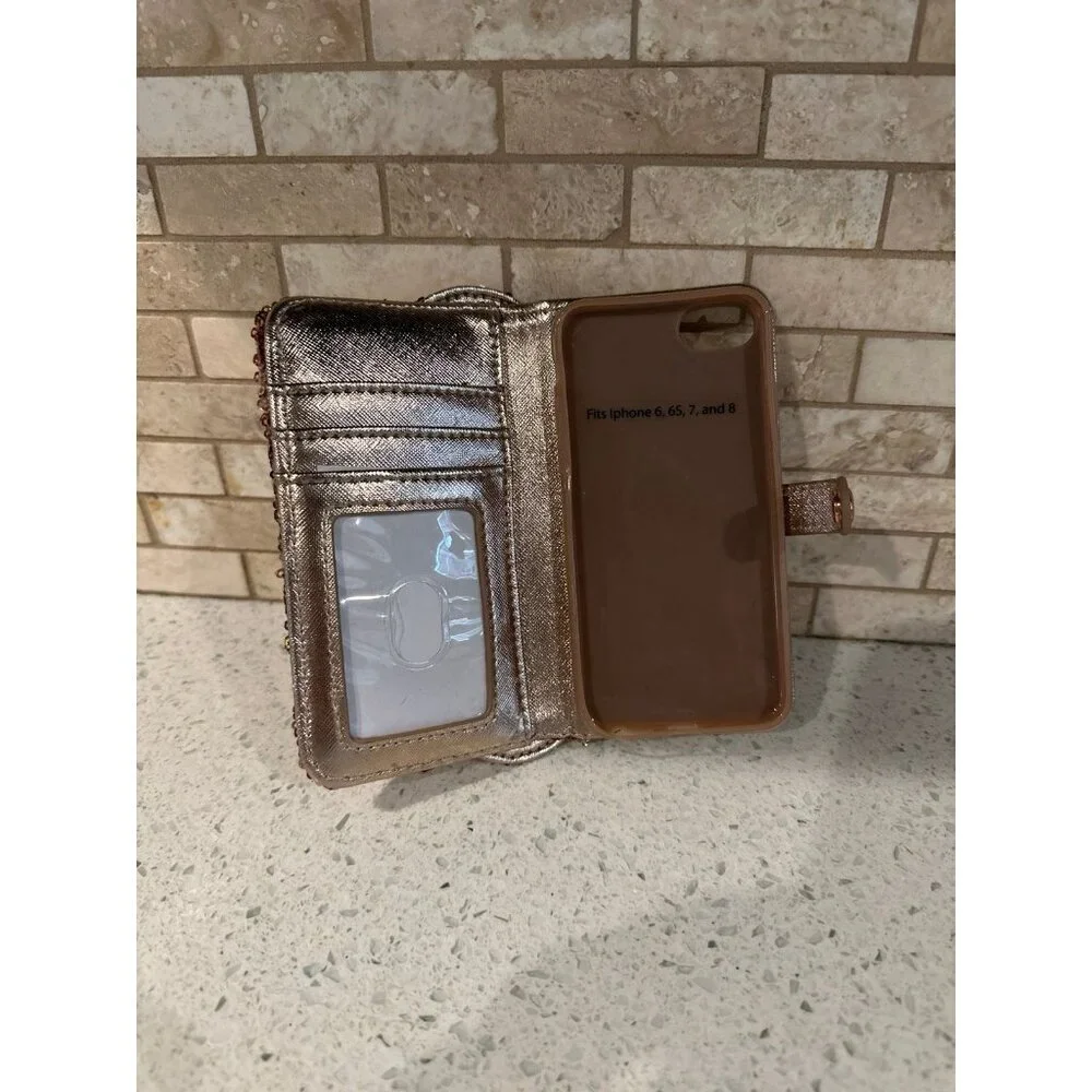 disney rose gold‎ loungefly wallet phone case bundle